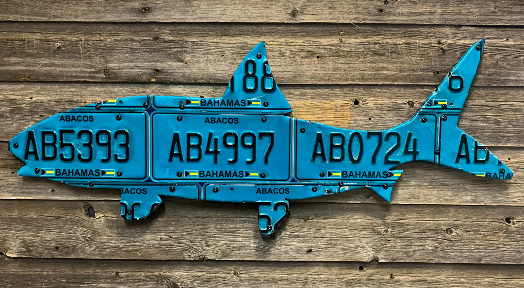 Cody's Fish Bahamas Bonefish License Plate Art - Turquoise