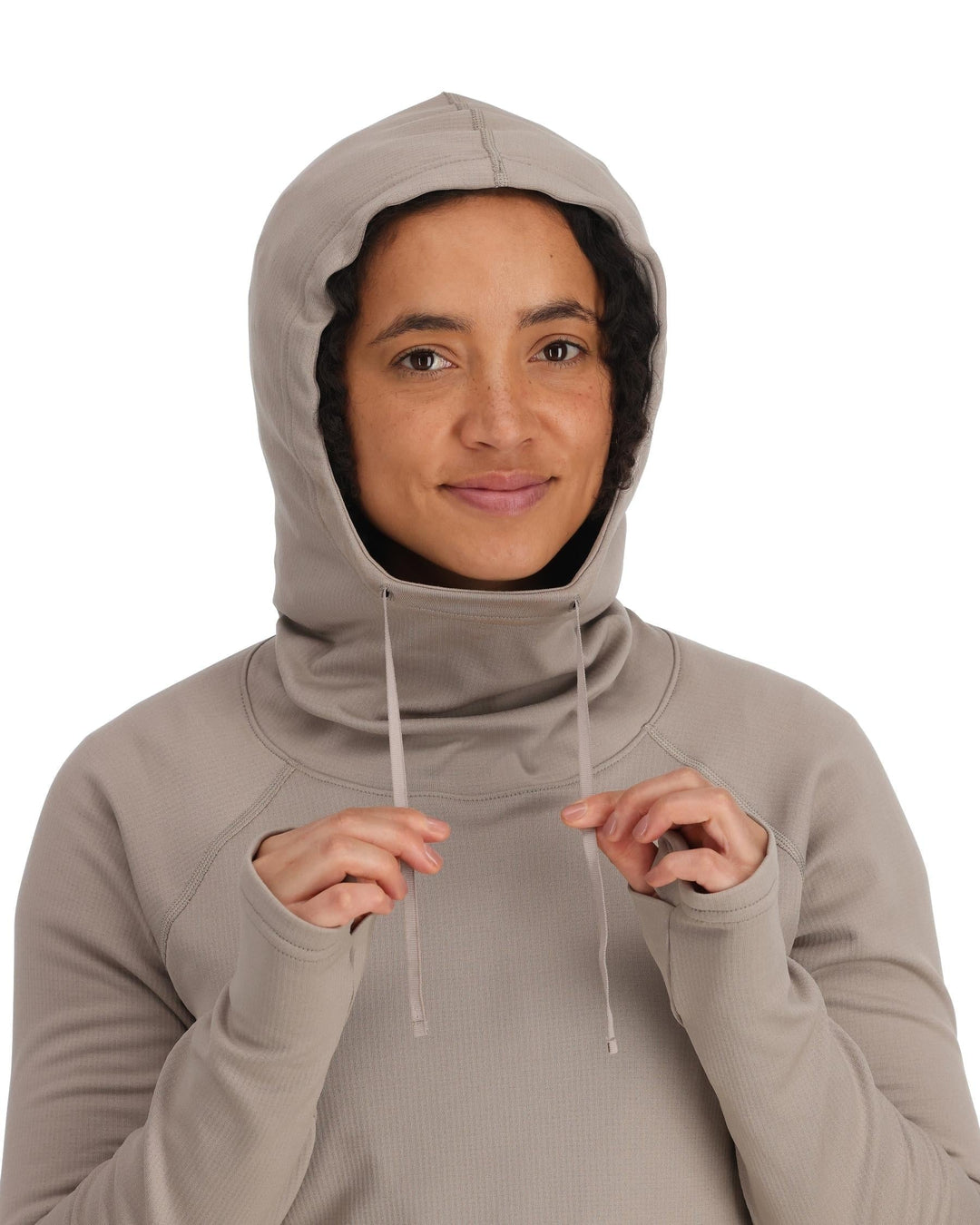 Simms Women's Heavyweight Baselayer Hoody, worn