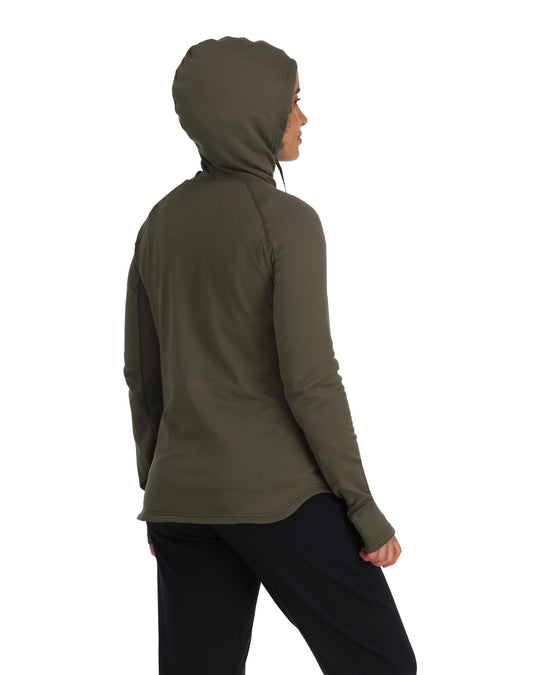 Simms Women's Heavyweight Baselayer Hoody, back view, view 4