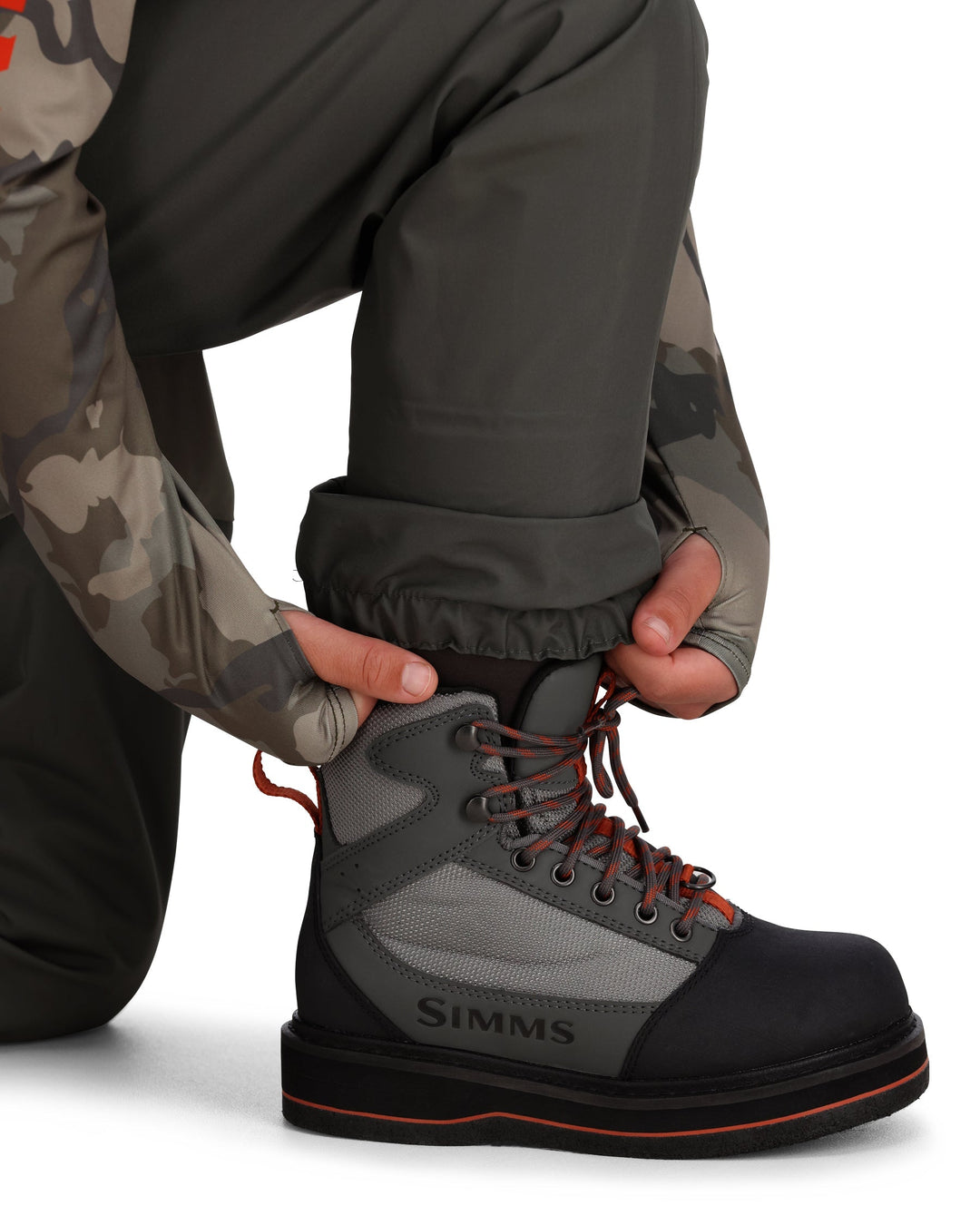 Simms Kid's Tributary Stockingfoot, worn
