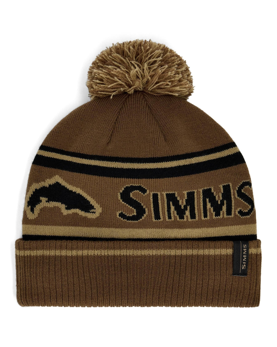 Simms Tip-Up Pom Beanie, front view, view 2