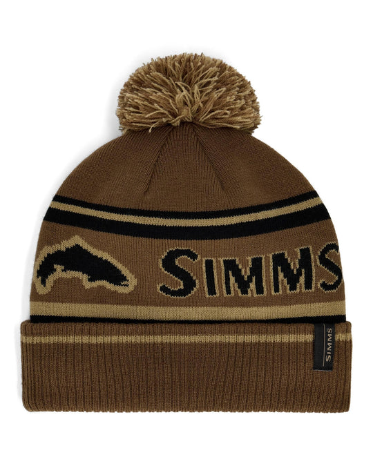 Simms Tip-Up Pom Beanie, front view, view 2