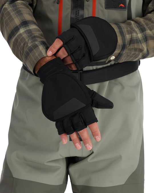 Simms WINDSTOPPER Foldover Mitt Sale, worn, view 2