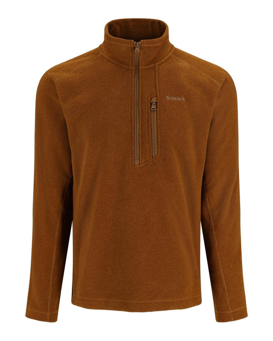 Simms Men's Rivershed-Half Zip Sale, Cobia Heather, front view