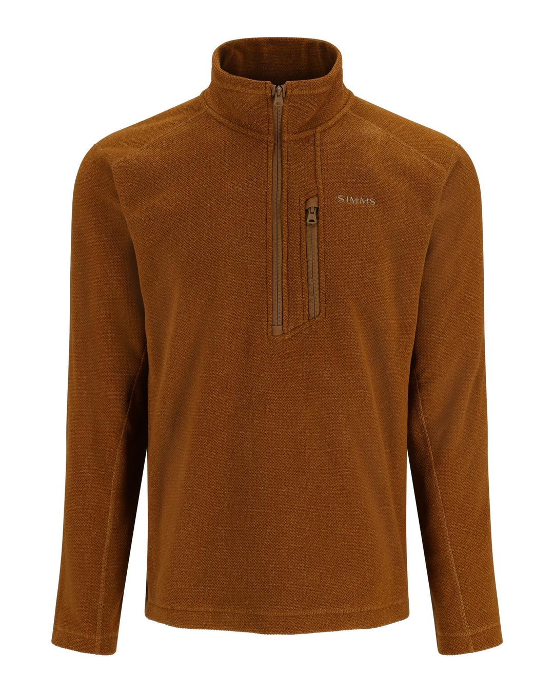 Simms Men's Rivershed-Half Zip Sale, Cobia Heather, front view