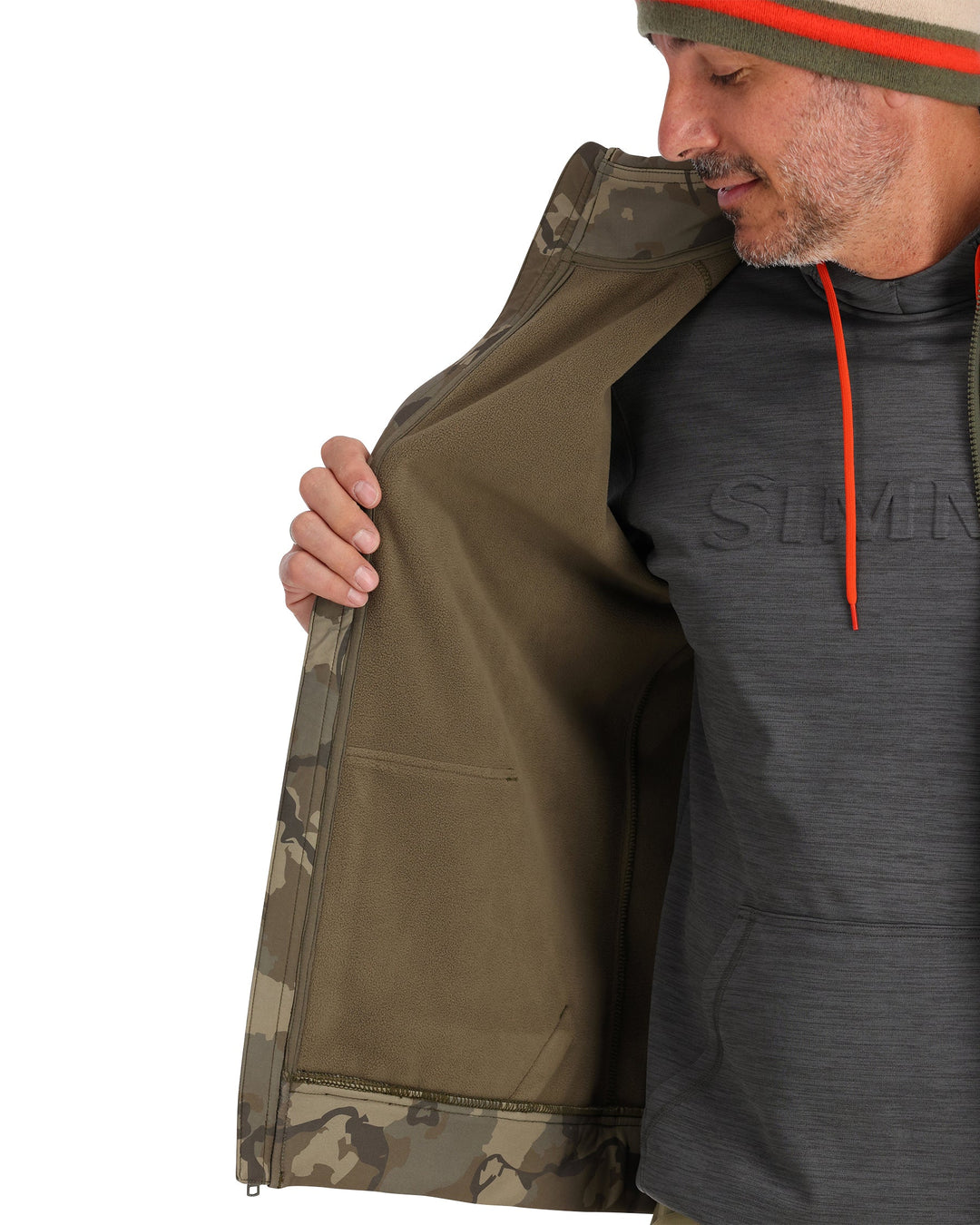 Simms Men's Rogue Vest, worn, view 2