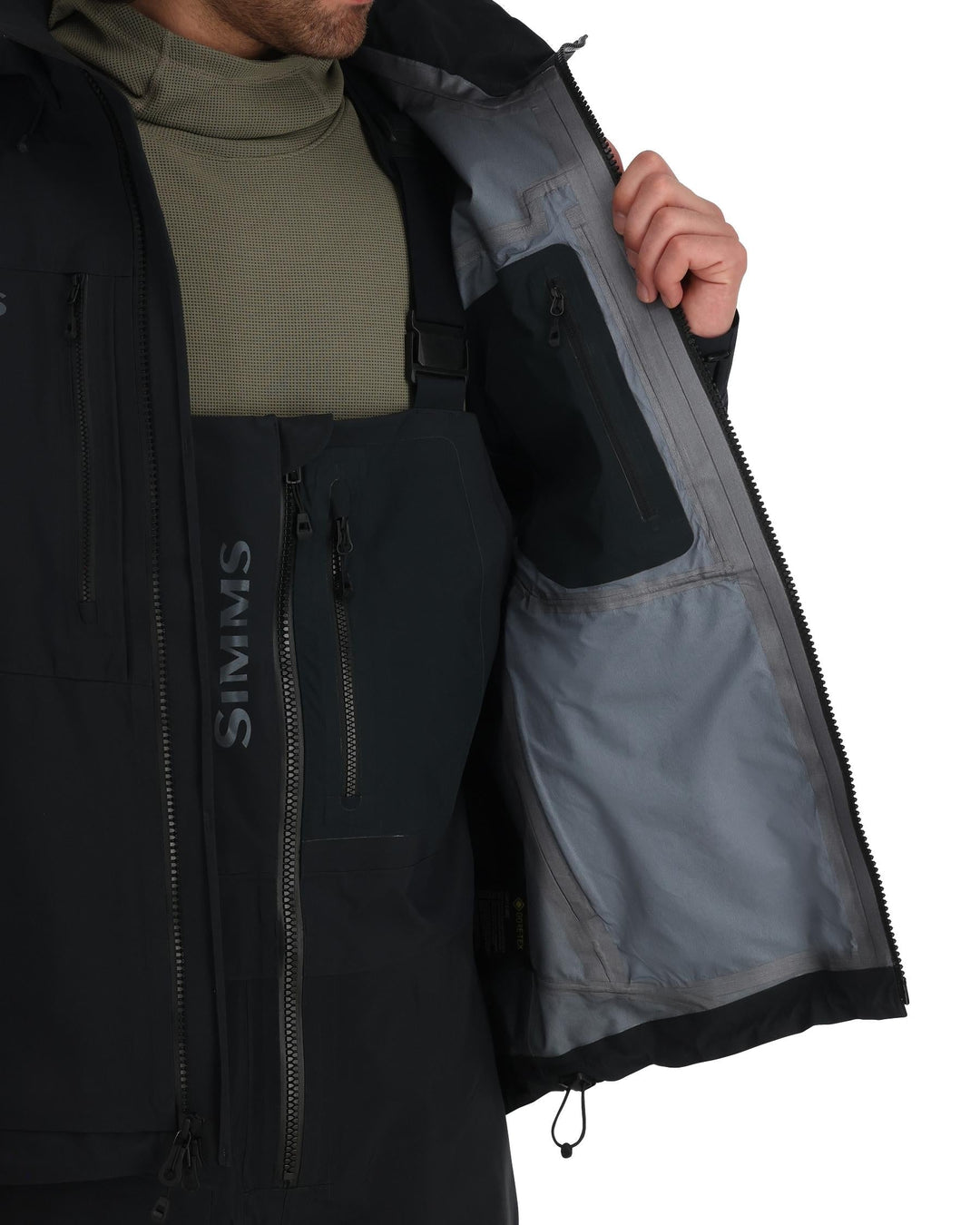 Simms Men's ProDry Jacket, worn, view 3