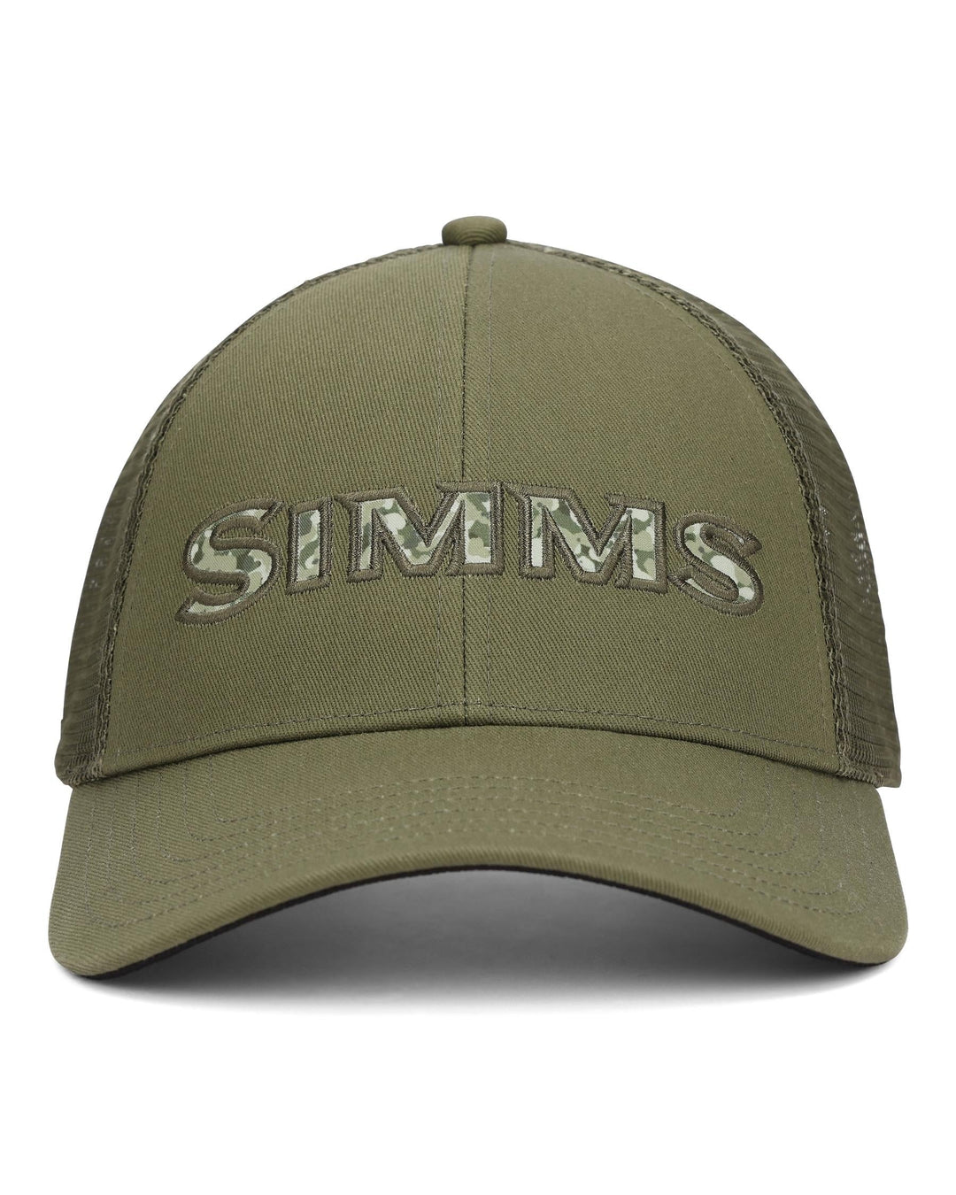 Simms Single Haul Trucker - Back Eddy Camo Fill, front view