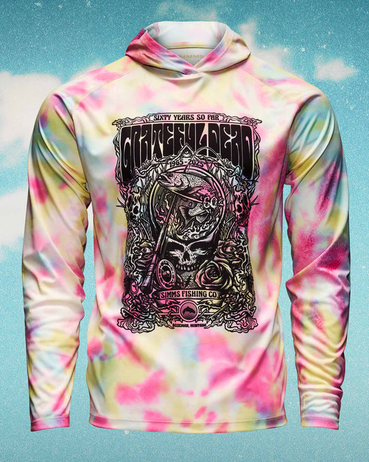 Simms Fishing Men's SolarTech Hoody - Grateful Dead: Fountain Print, front view