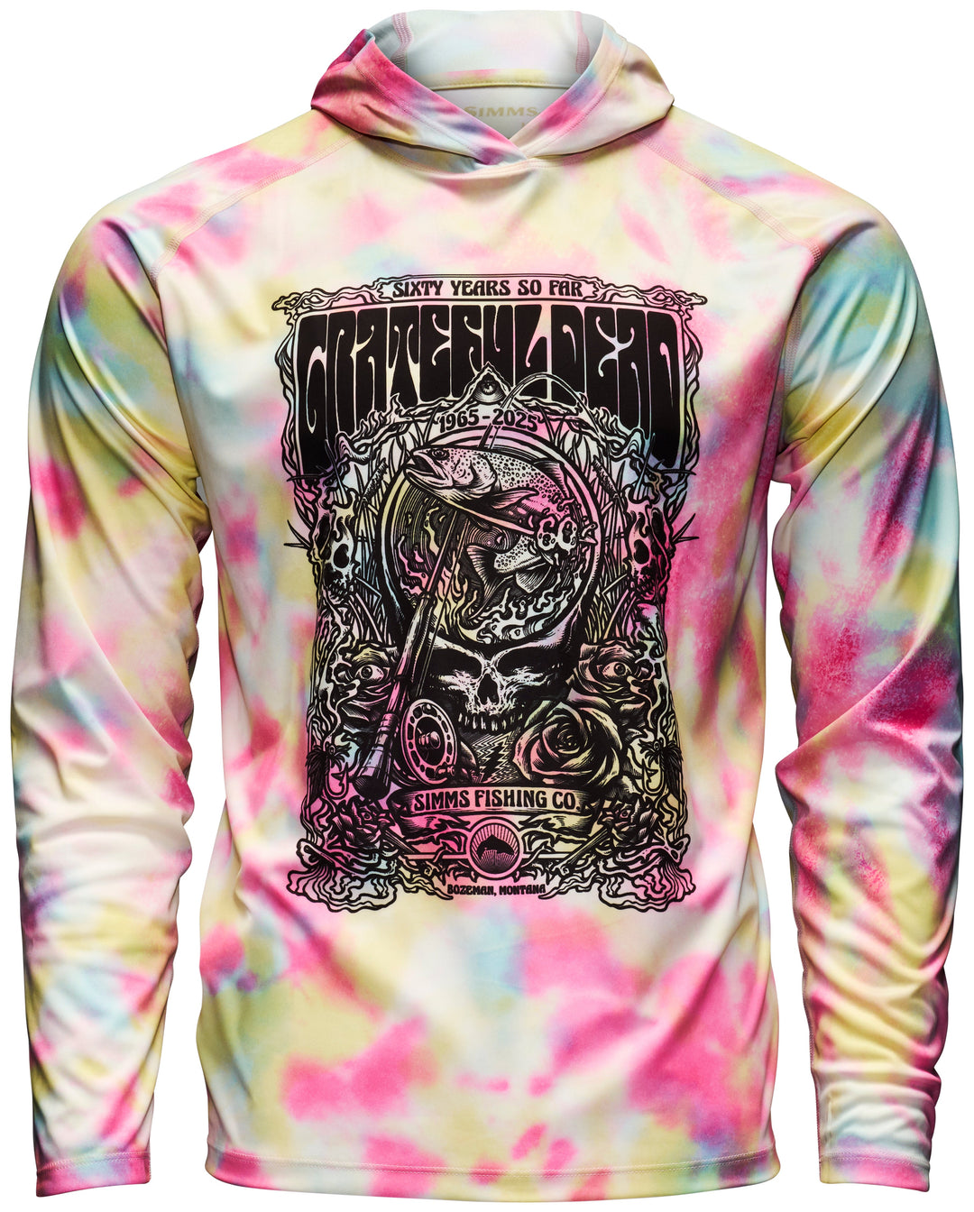 Simms Fishing Men's SolarTech Hoody - Grateful Dead: Fountain Print, Solar Tech Hoody, front view