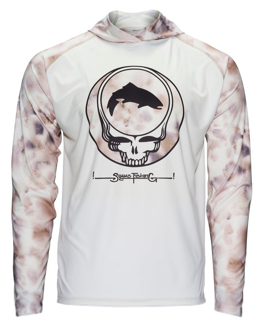 Simms Fishing M's SolarTech Hoody - Grateful Dead: SYF - Cloud, Solartech Hoody, front view