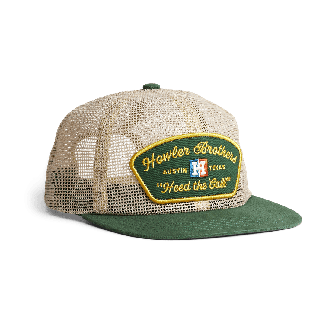 Howler Brothers Unstructured Snapback Hats  - Feedstore : Tan / Green