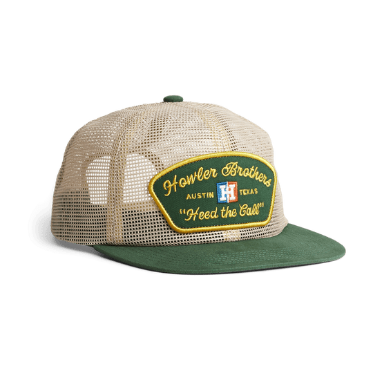 Howler Brothers Unstructured Snapback Hats  - Feedstore : Tan / Green
