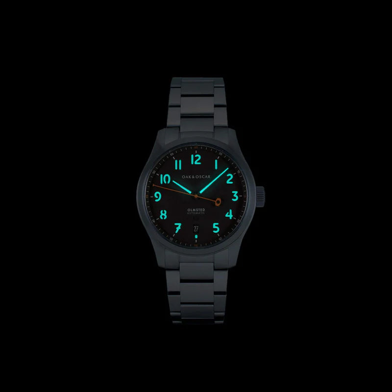 Oak & Oscar The Olmstead 38 - Grey Dial, The Olmsted, front view, view 2