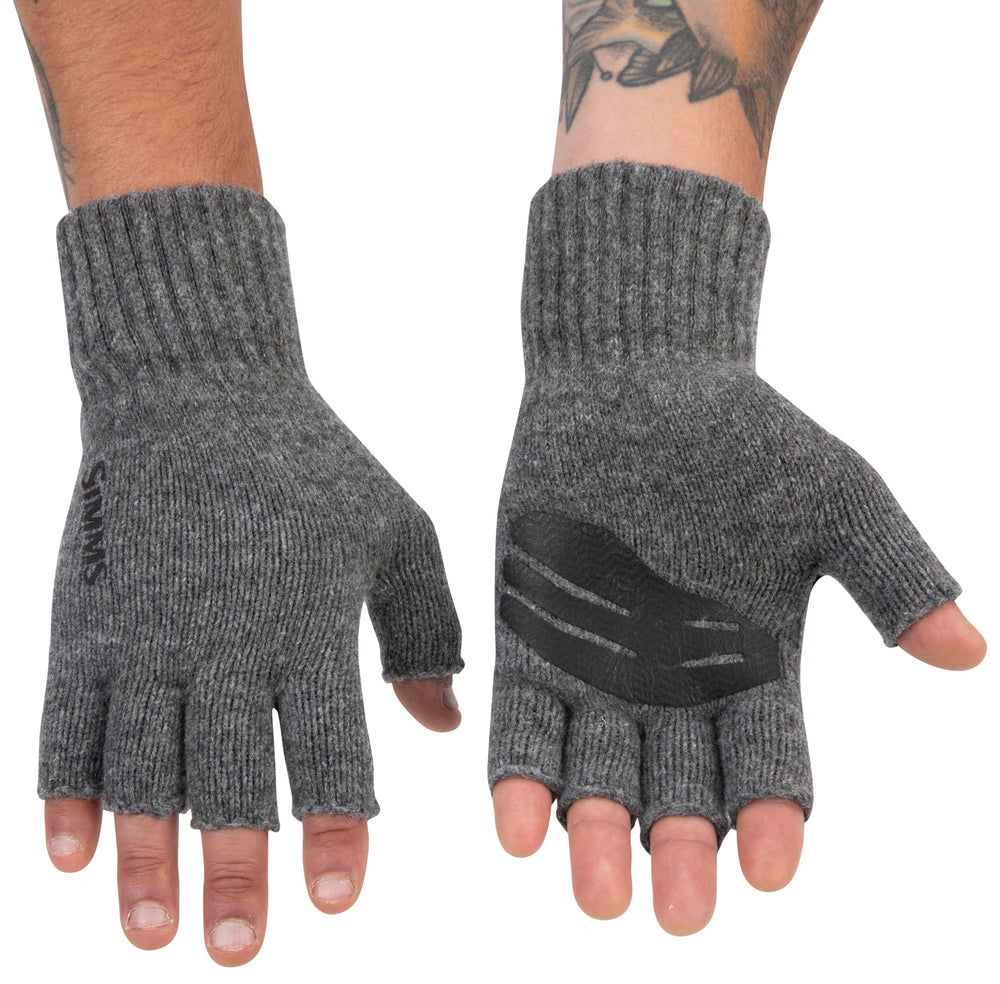 Simms Wool Half Finger Mitt, Steel, view 2