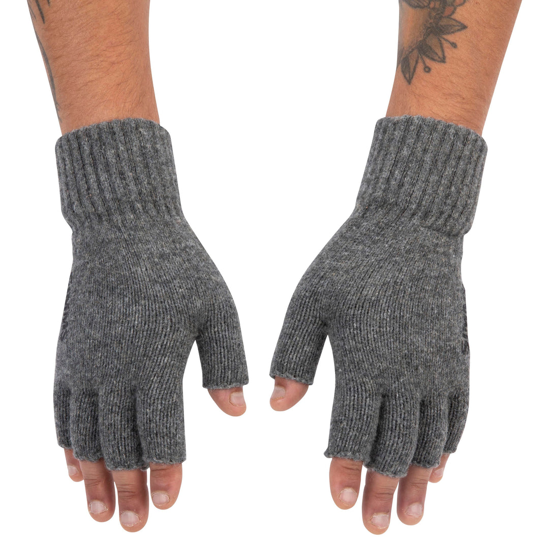 Simms Wool Half Finger Mitt, Steel, view 3