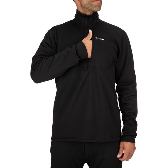 Simms Thermal 1/4 Zip Top Sale, Black, from above, view 2