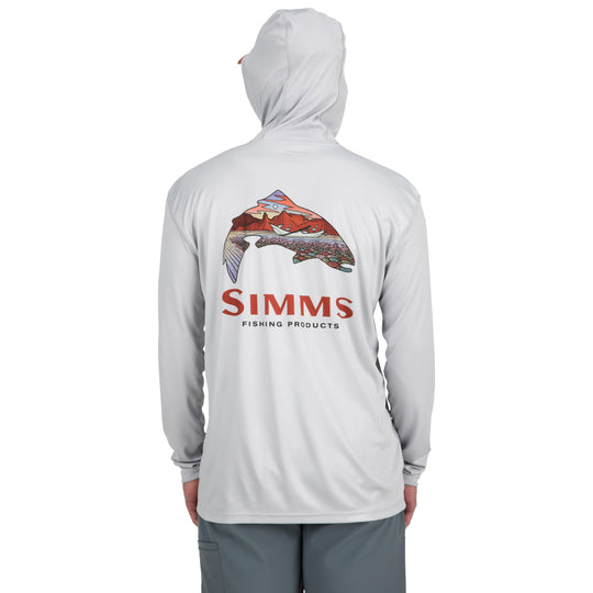 Simms Men's Tech Hoody - Artist Series Sale, Trout Logo Flame / Sterling, view 4