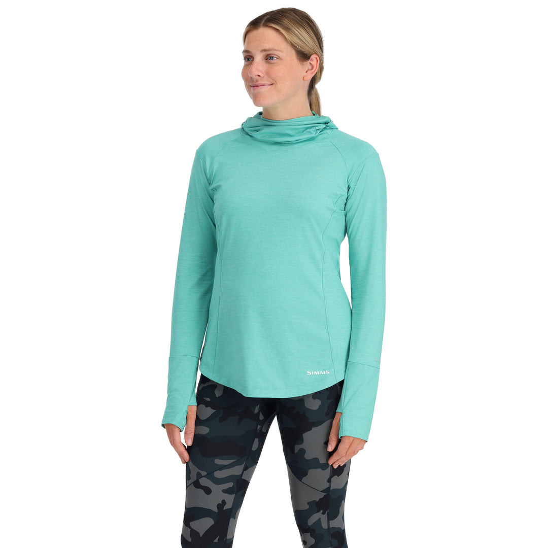 Simms Women's SolarFlex Cooling Hoody - Sale, Gulf Blue