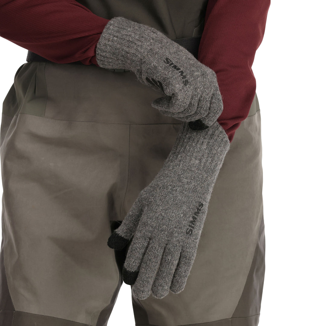 Simms Wool Full Finger Glove, Steel, view 3