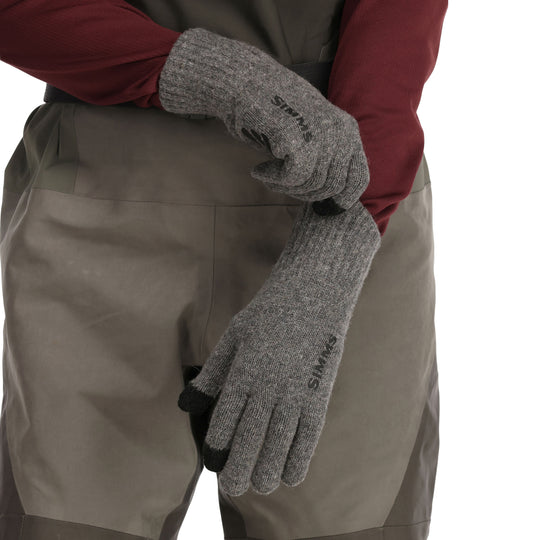 Simms Wool Full Finger Glove, Steel, view 3