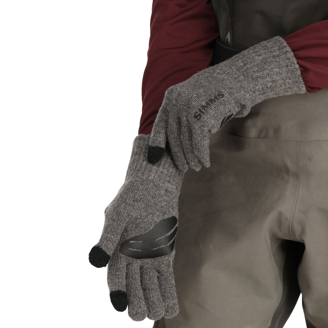 Simms Wool Full Finger Glove, Steel, view 4