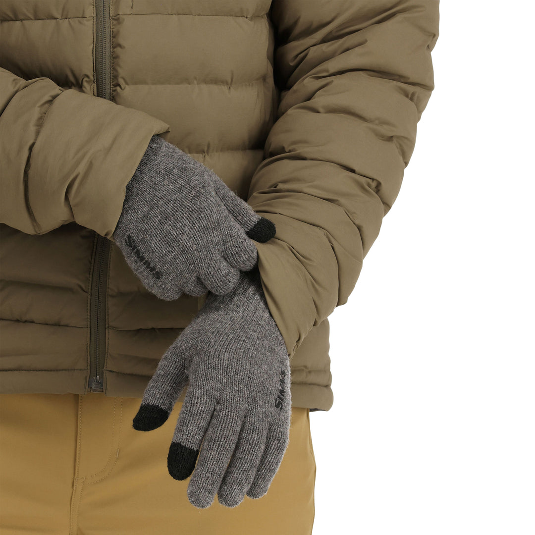 Simms Wool Full Finger Glove, Steel, view 5