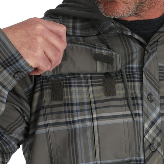 Simms Men's Coldweather Hoody Sale, Gunmetal Neo Plaid, view 4