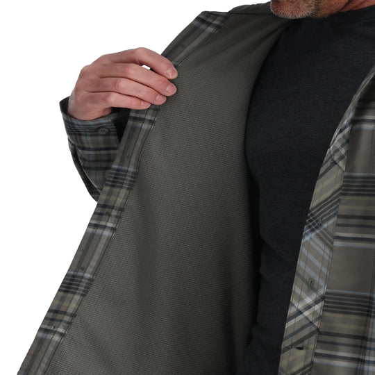 Simms Men's Coldweather Hoody Sale, Gunmetal Neo Plaid, view 5