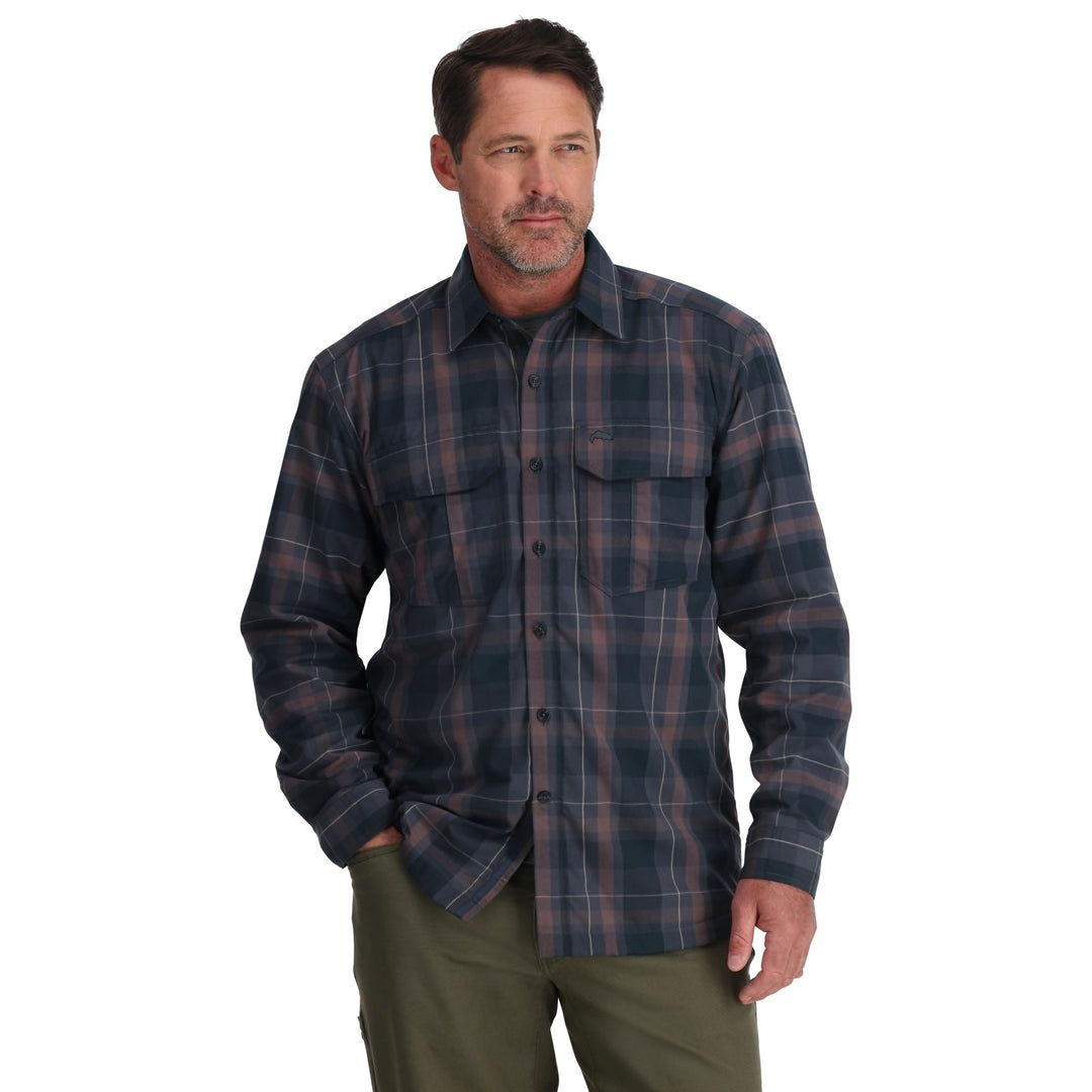 Simms Men's Coldweather LS Shirt Sale, Selvedge Logan Plaid, view 3