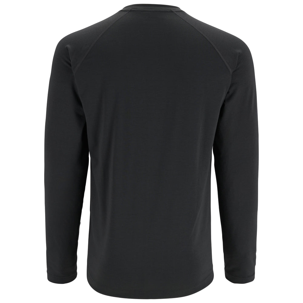 Simms Men's Lightweight Baselayer Top Sale, Carbon, from above, view 2