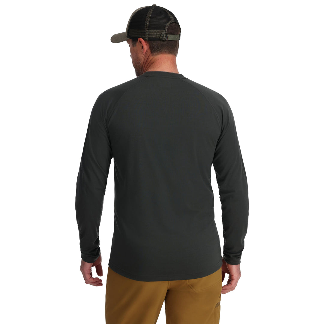 Simms Men's Lightweight Baselayer Top Sale, Carbon, from above, view 4