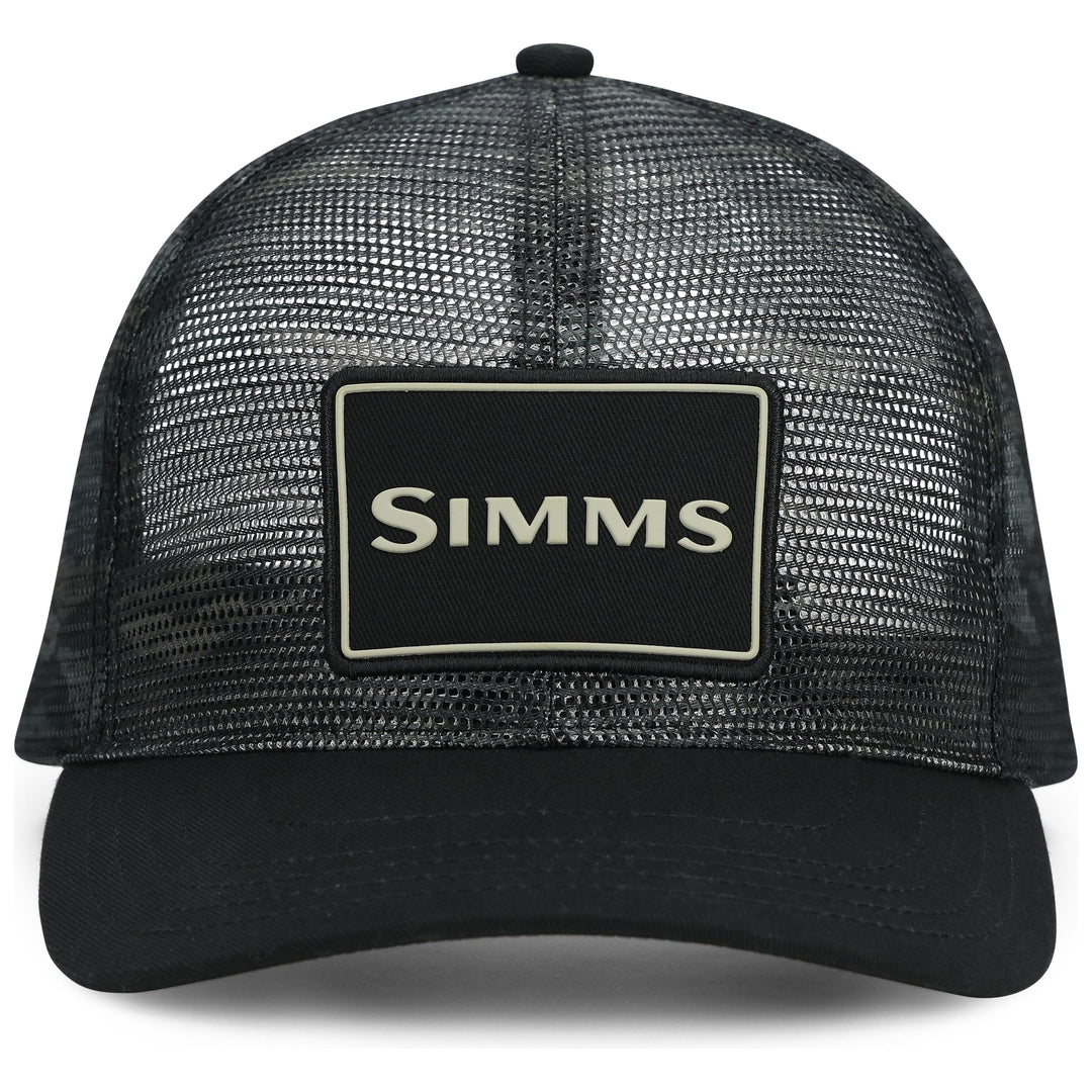 Simms Mesh All-Over Trucker Sale, Tiger Camo Black/Dark Gunmetal