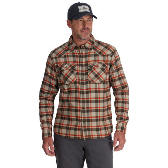 Simms Men's Santee Flannel Sale, Stone Shadow Box Plaid, view 2