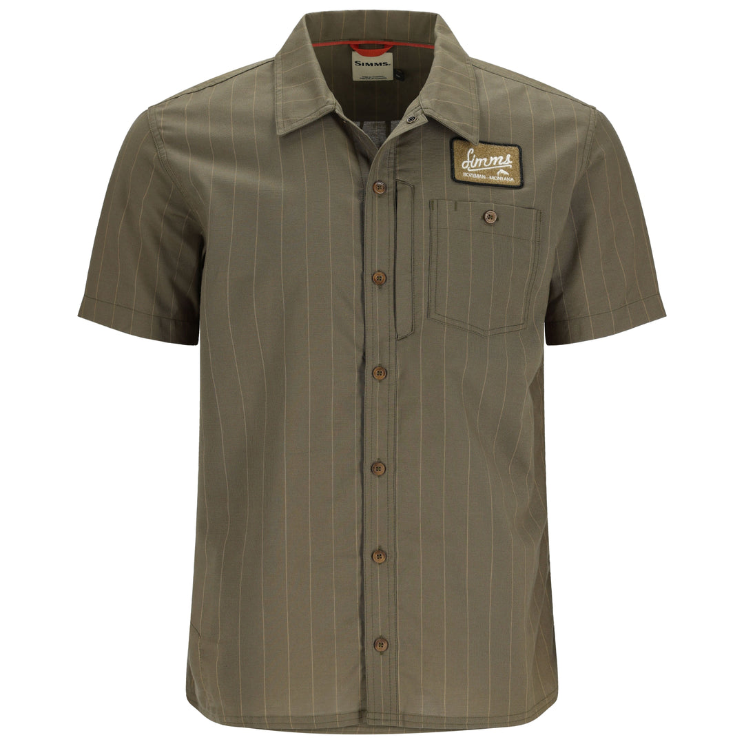 Simms Men's Shop Shirt Sale, Dark Stone/Camel Stripe