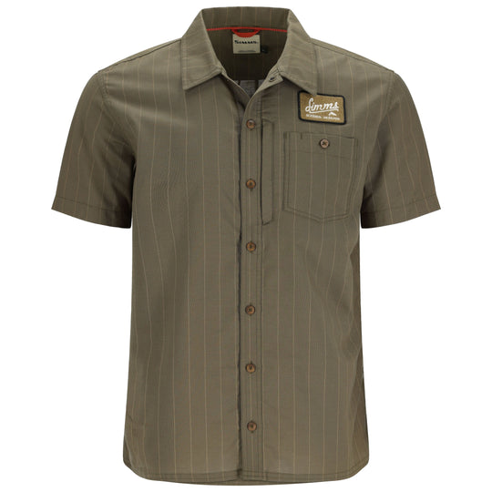 Simms Men's Shop Shirt Sale, Dark Stone/Camel Stripe