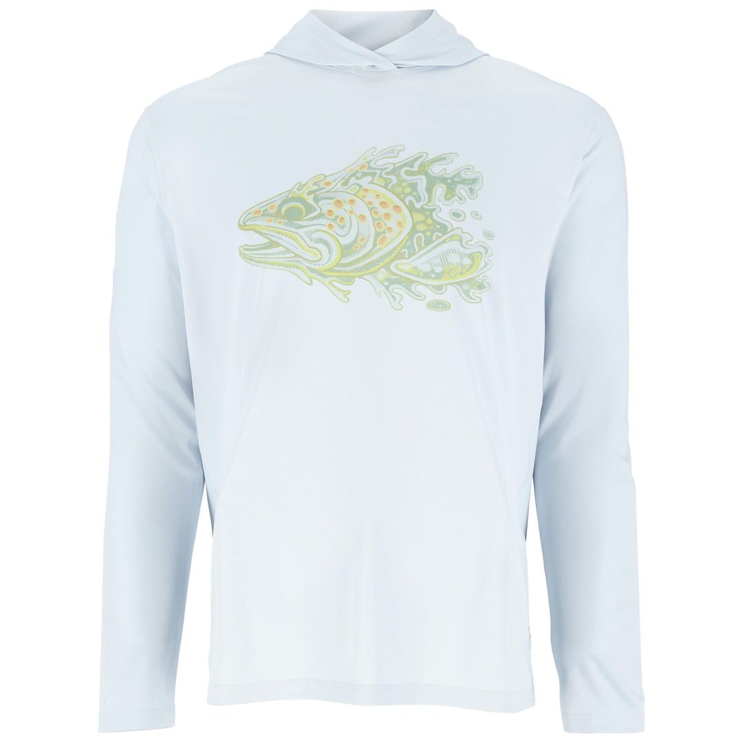 Simms Men's Tech Hoody - Artist Series Sale, Bimini Trout Head