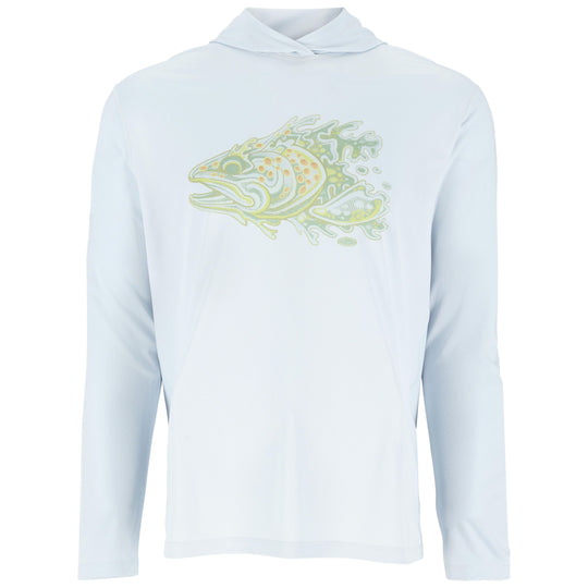 Simms Men's Tech Hoody - Artist Series Sale, Bimini Trout Head