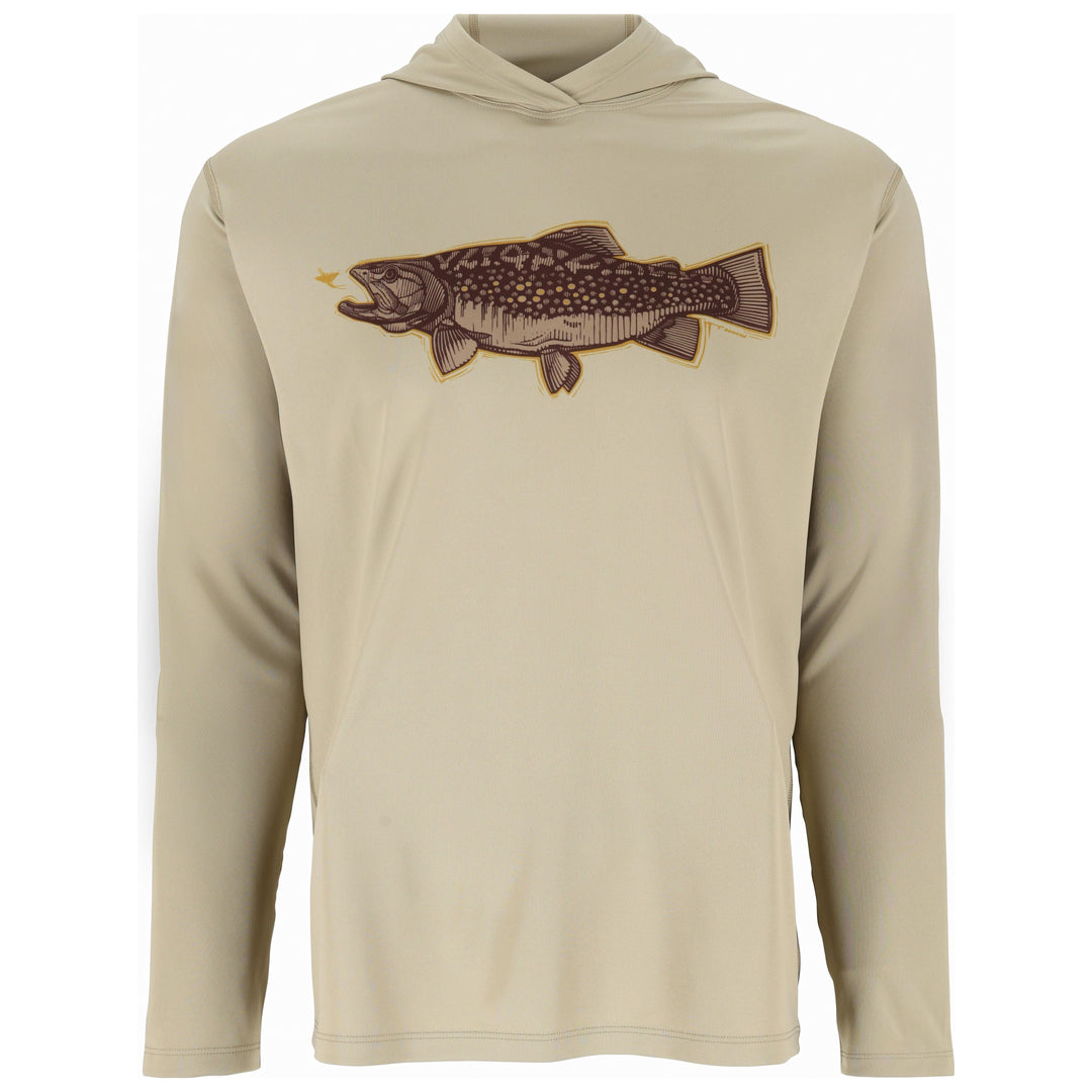 Simms Men's Tech Hoody - Artist Series Sale, Stone Trout Fly