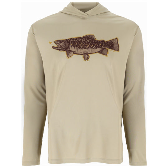 Simms Men's Tech Hoody - Artist Series Sale, Stone Trout Fly