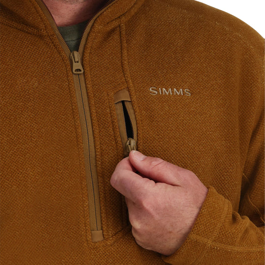 Simms Men's Rivershed-Half Zip Sale, Cobia Heather, view 5