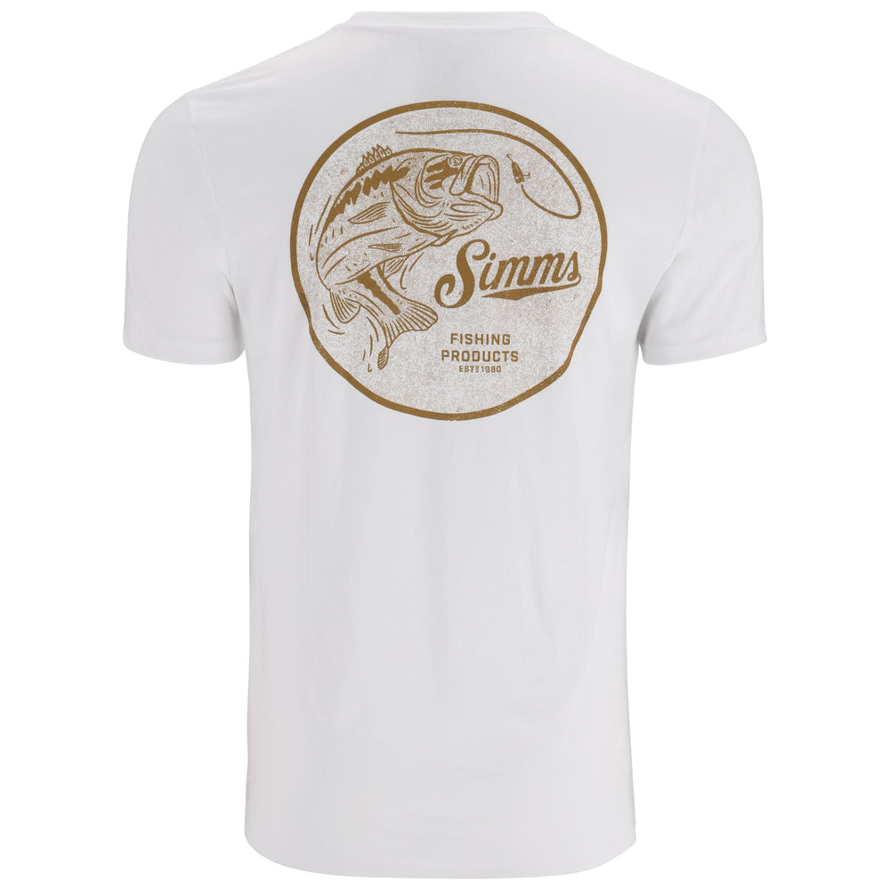 Simms Men's Nostalgic Bass T-Shirt Sale, White, view 2