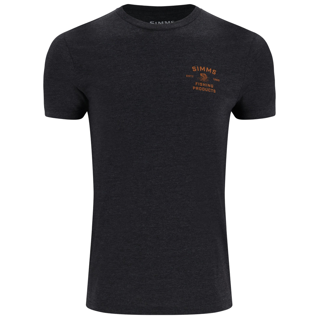 Simms Men's Stacked Bass T-Shirt Sale, Charcoal Heather