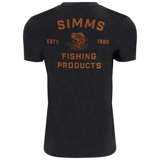 Simms Men's Stacked Bass T-Shirt Sale, Charcoal Heather, view 2