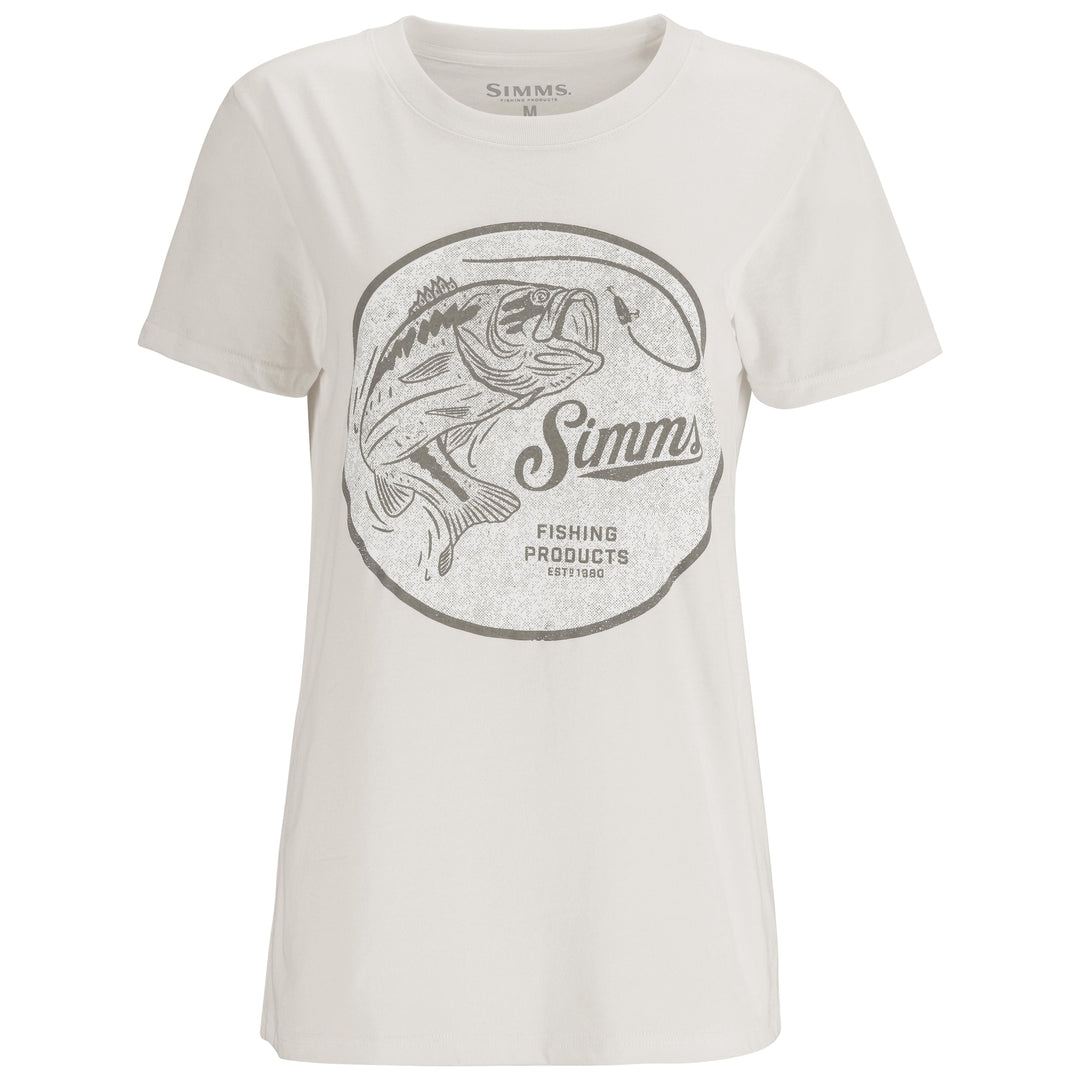 Simms Women's Nostalgic Bass T-Shirt Sale, White