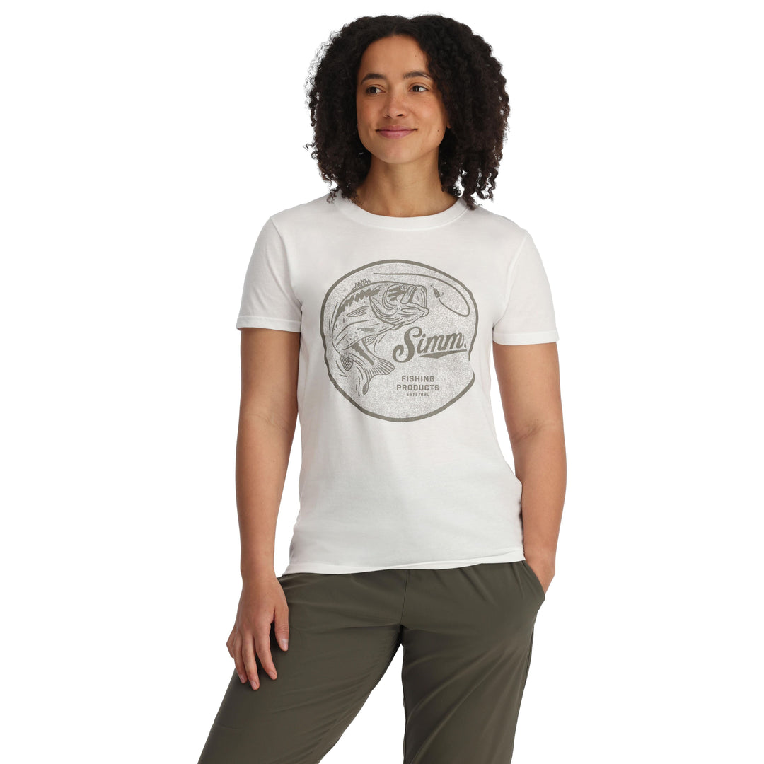 Simms Women's Nostalgic Bass T-Shirt Sale, White, view 3