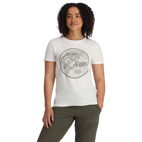 Simms Women's Nostalgic Bass T-Shirt Sale, White, view 3