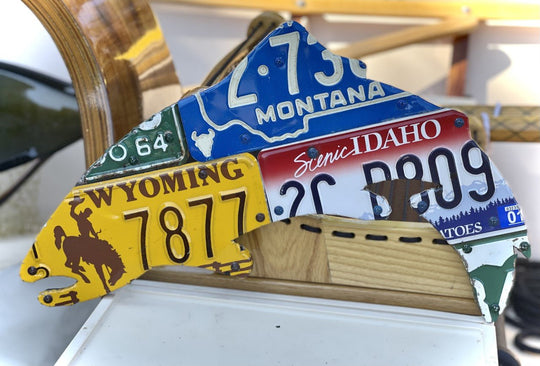 Cody's Fish 24" Mixed Western State Trout License Plate Art, view 3