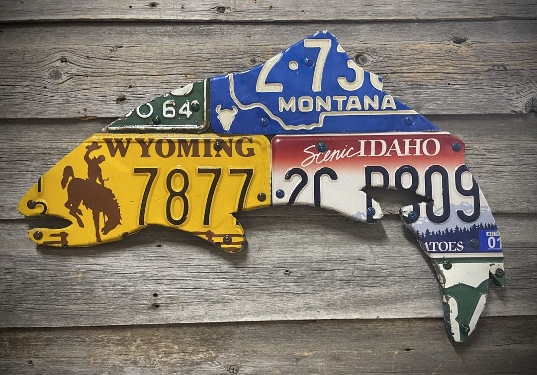Cody's Fish 24" Mixed Western State Trout License Plate Art