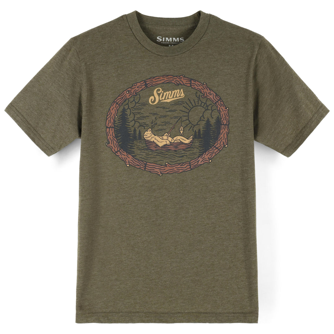 Simms Kid's Lazy Bear T-Shirt Sale, Military Heather